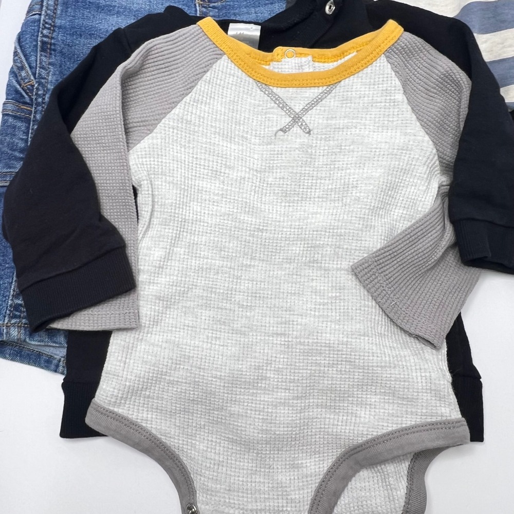Fall Outfit Lot 9-12M OshKosh Overalls Joggers Jeans Bodysuit H&M Koala Baby - Picture 9 of 10